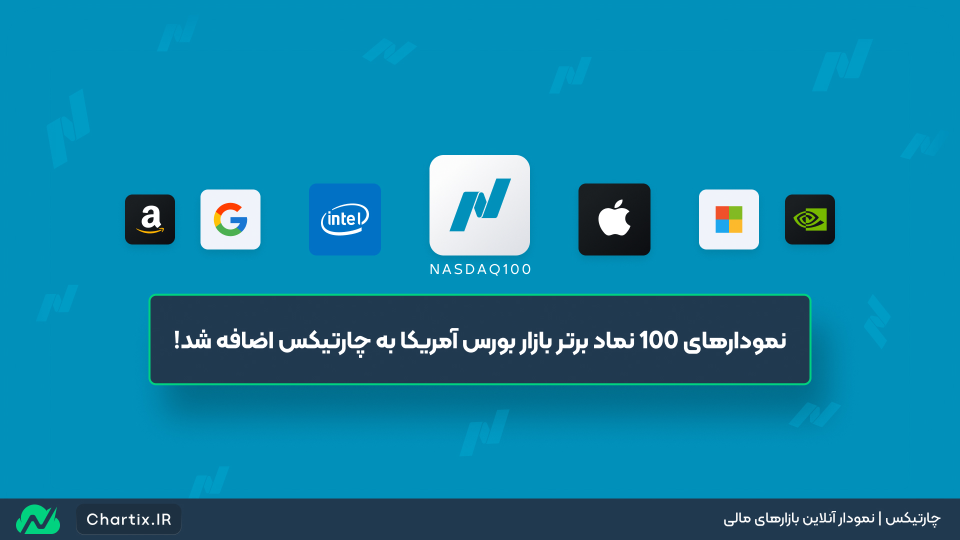 نمودارهای 100 نماد برتر بازار بورس آمریکا به چارتیکس اضافه شد!