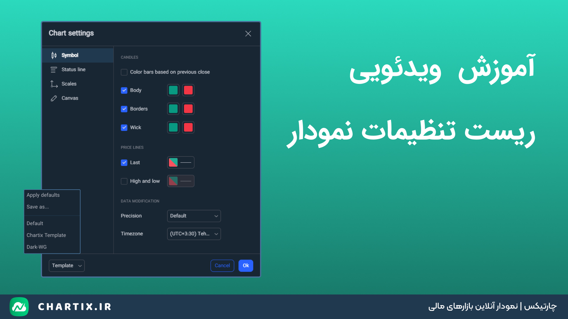 آموزش ریست تنظیمات نمودار